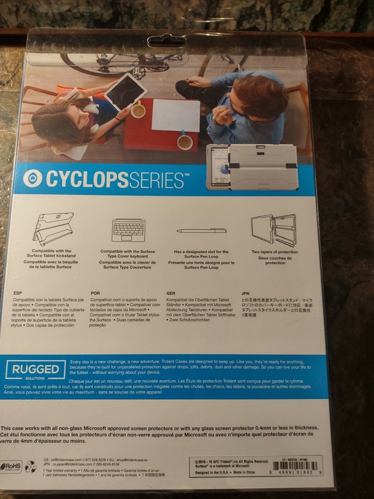 Trident Cyclops Series Case for Microsoft Surface 3 - Retail Packaging - White