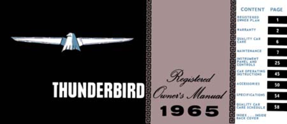 1965 Ford Thunderbird Owner's Manual
