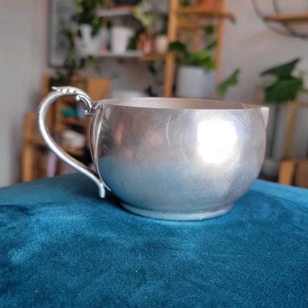 Silverplated Cup with Pouring Spout and Ornate Handle