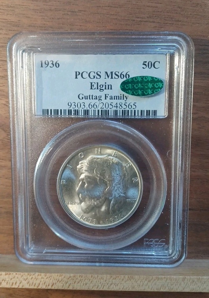 1936 Elgin Silver Commemorative Half Dollar ~ PCGS MS66 ~ Beautiful Example