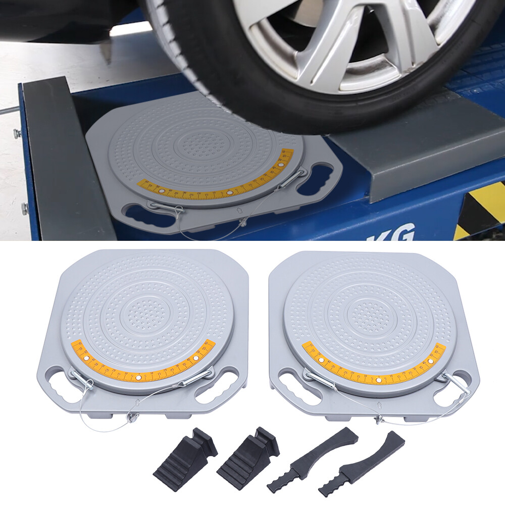 2*Wheel Turntable 360° Rotation Plates Car Front End Wheel Alignment System