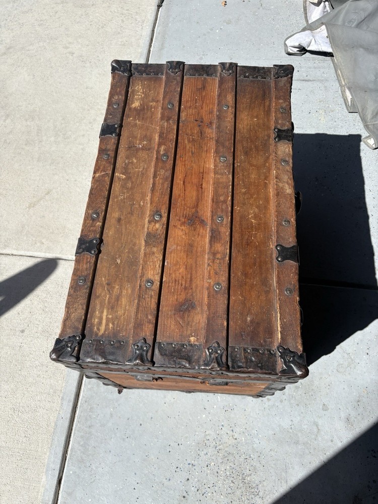 Antique Trunk In Great Condition With Insert.
