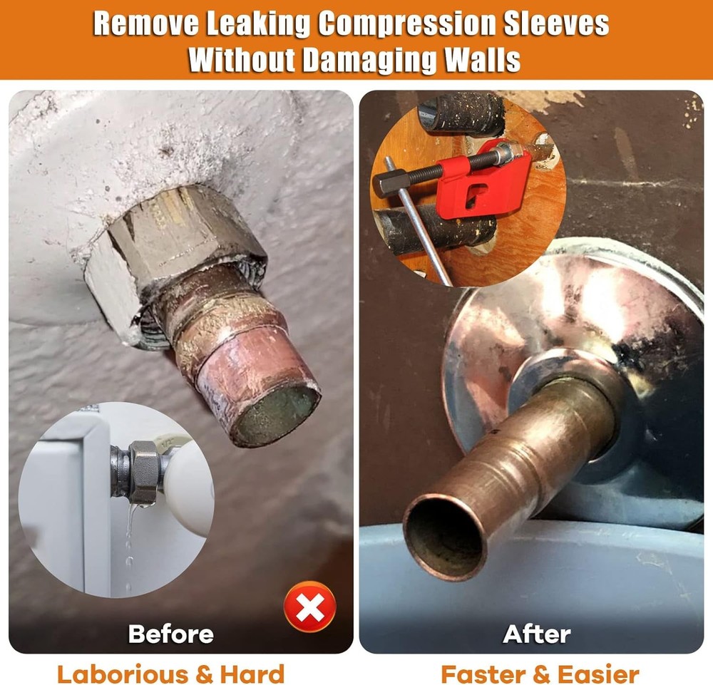 Compression Sleeve Puller Tool Remove Ferrule&Nut Of Pipe Plumbing Tool for 1/2"