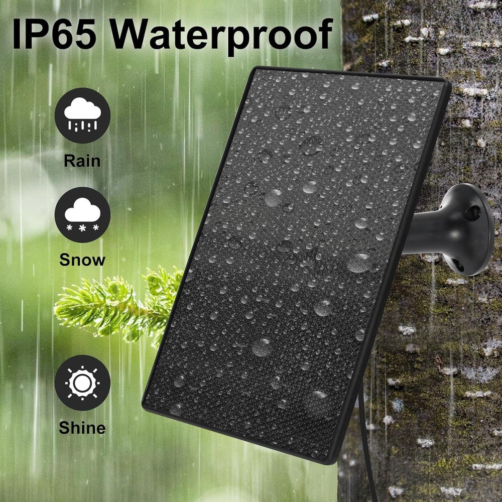 Solar Panel for Ring Camera, 4W Charger Compatible with Black-1Pack