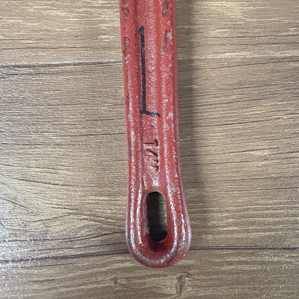Toolsmith 14” Pipe Wrench, Cast Iron, Heavy-Duty, Red