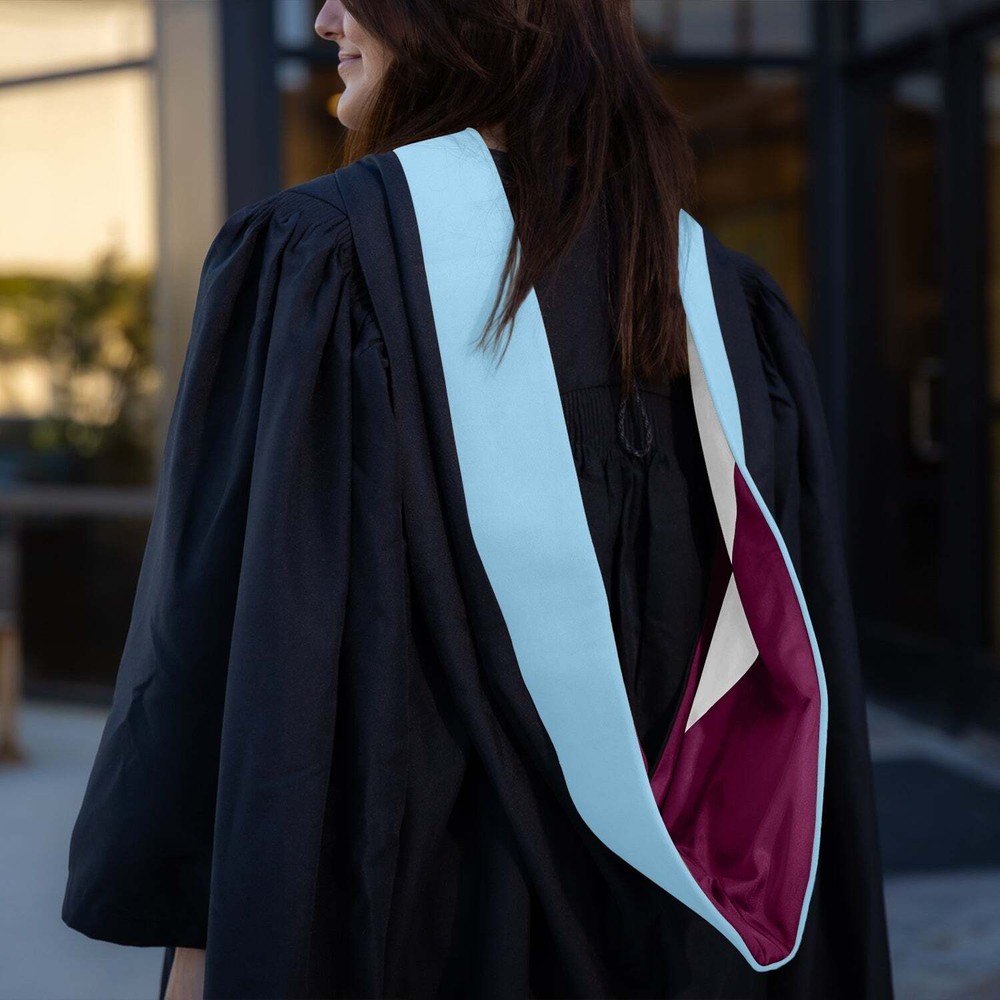 Endea Graduation Masters Hood For Education - Light Blue/Maroon/White