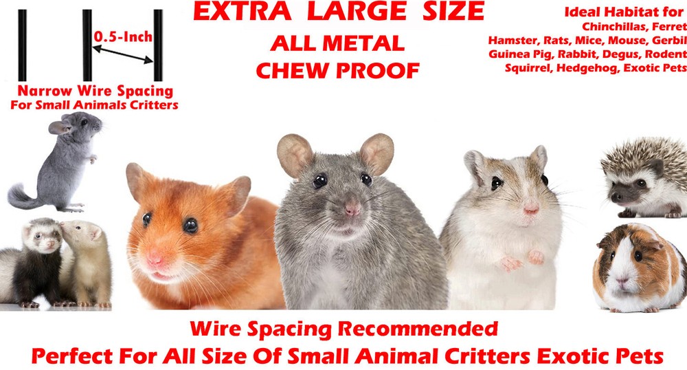 LARGE 74" Double Stackable Chew-Proof Ferret Rat Mice Squirrel Chinchilla Cage