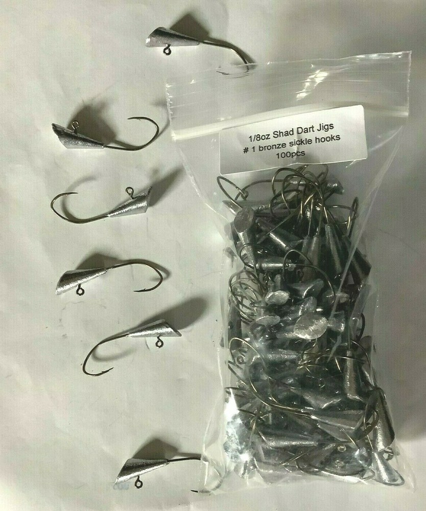 100 unpainted shad dart jigs