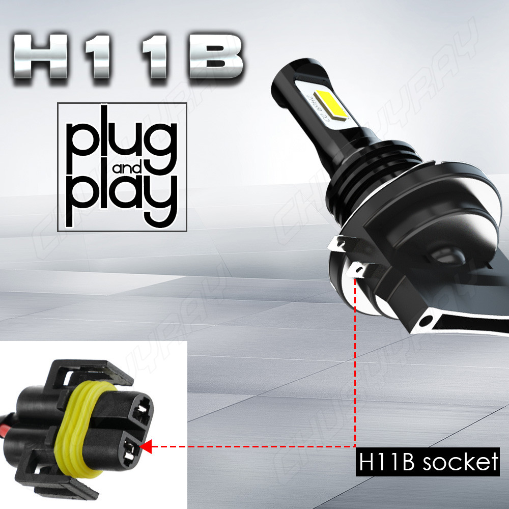 H11B LED Headlight Bulbs Conversion Kit High and-Low Beam-White Super Bright+