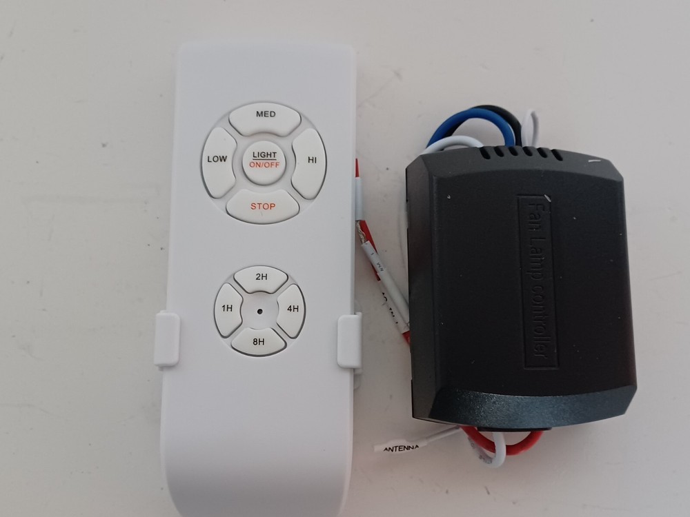 JF-018-X Low Medium High 8 Hour Ceiling Fan Light White Remote & Receiver white