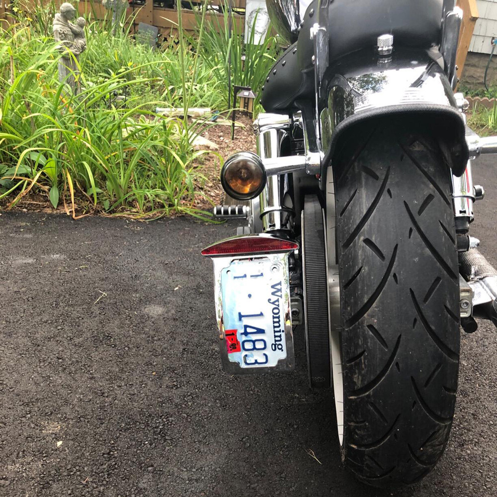 Motorcycle Side Mount License Plate Bracket Tail Light For Harley Chopper Bobber