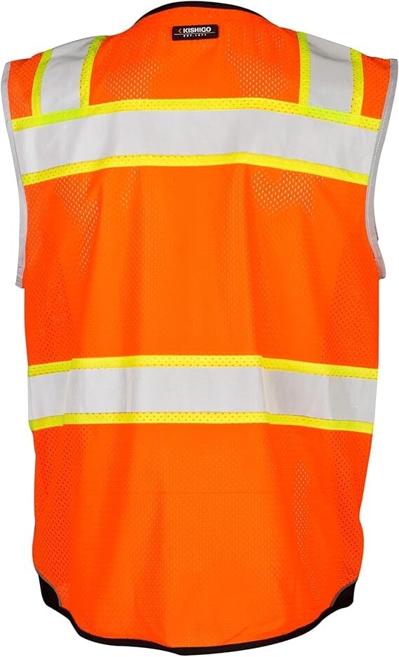 Kishigo Medium Hi-Viz Orange Polyester Mesh, Size Medium