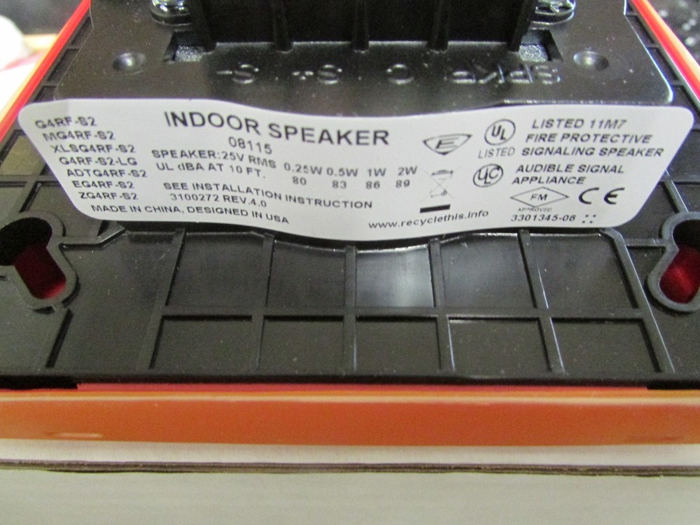 EDWARDS EST G4RF S2 25V RMS Fire Alert Speaker