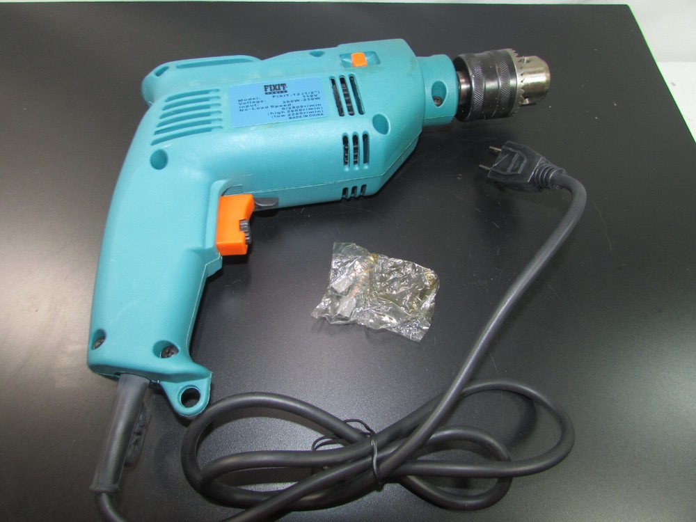 Fixit Fix it Tools Electric Corded Power Impact Drill Model 13 W/ Case & Bits