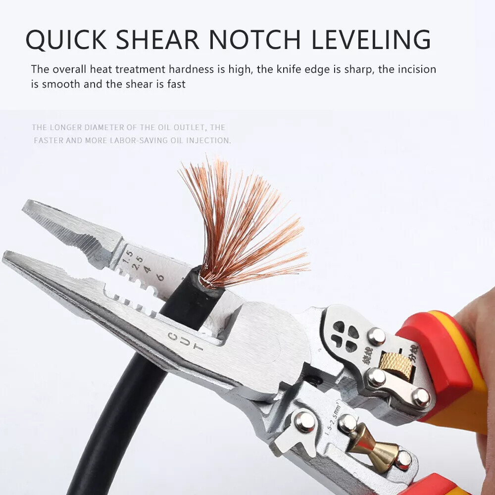 Wire Strippers with Electricity Measurement Function 8in1 Wire Stripping Pliers