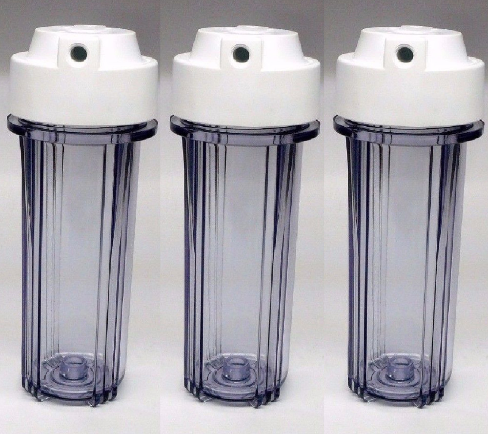 3 x 10" RO Water Filter Clear housing 1/4" NPT with O ring