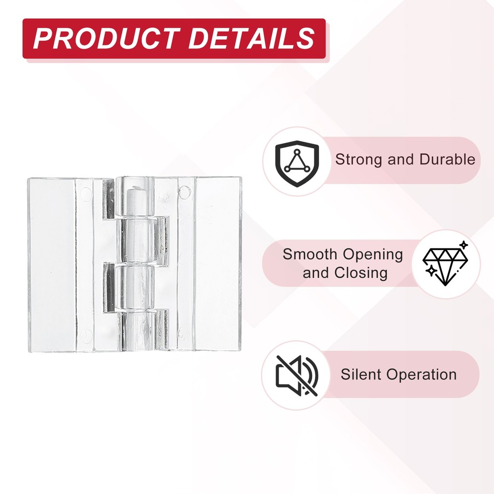 20 Pcs Clear Plastic Hinges Acrylic Hinges Small Hinge 35 x 25 mm