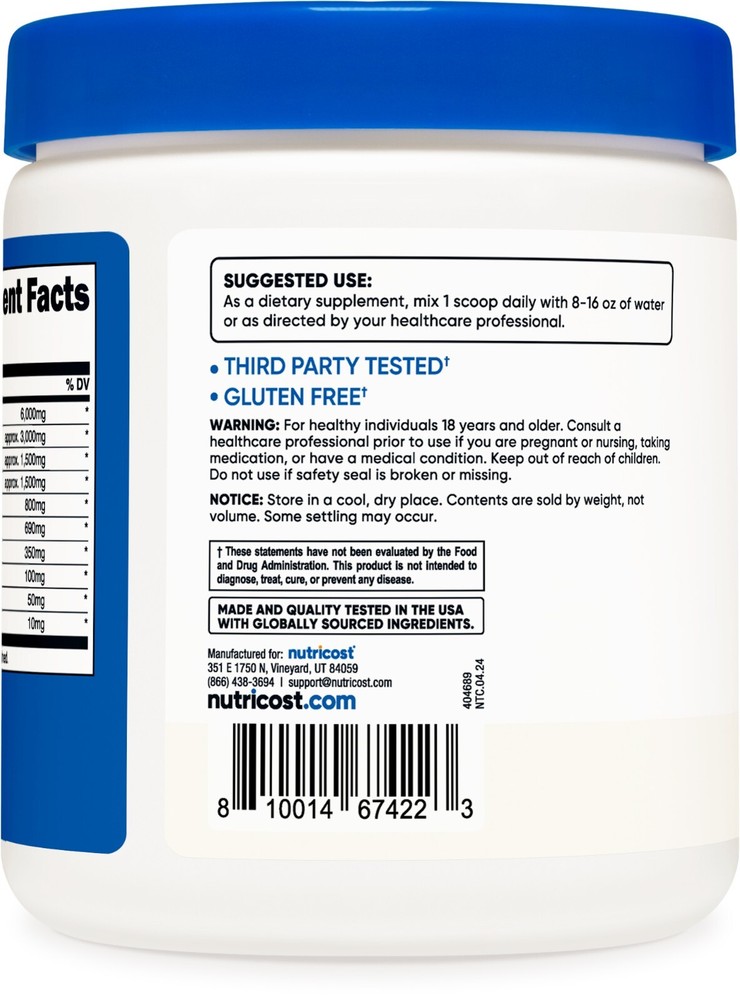 Nutricost EAA Powder 30 Servings (Unflavored) - Essential Amino Acids