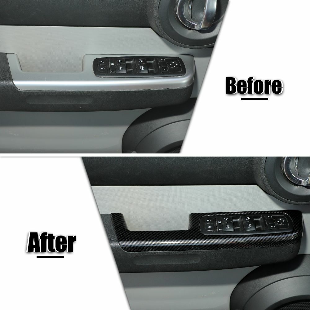 Window Lift Switch Button Adjust Panel Cover Trim For Dodge Nitro 2007-12 Carbon
