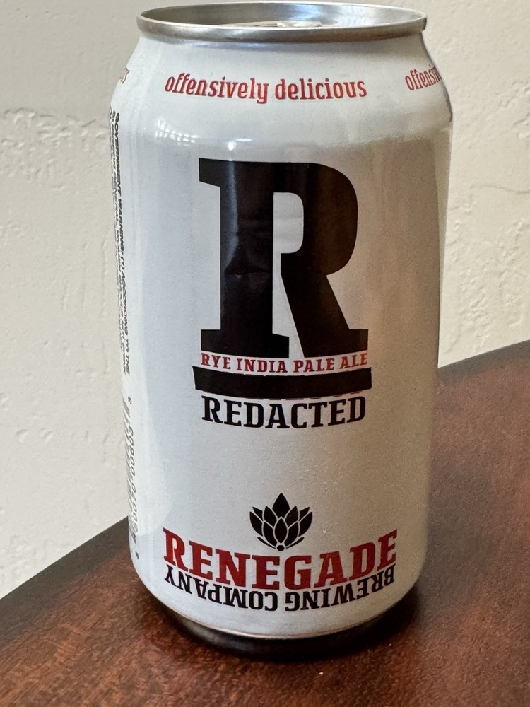 Renegade Redacted - Rye IPA - Empty Beer Can Bottom Opened - Colorado