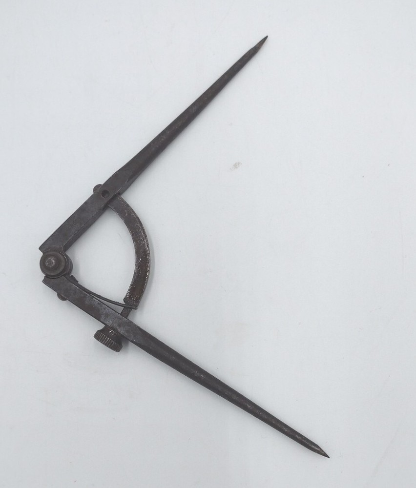 Masbach Howe Co Antique Solid Steel Compass Circle Drafting Tool 6" Long