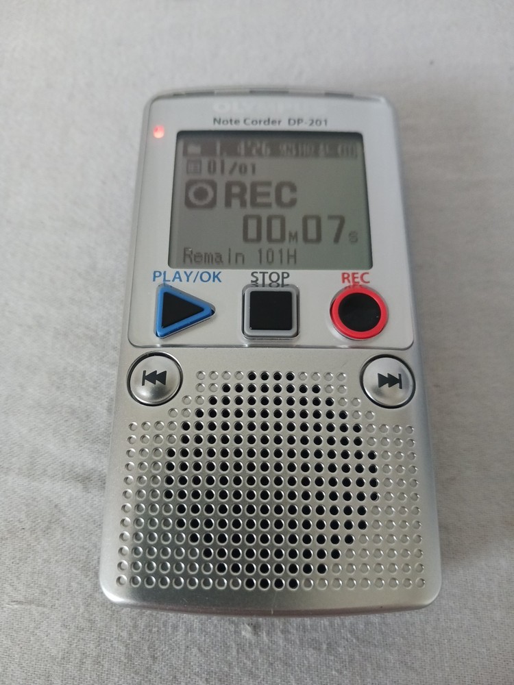 Olympus Note Corder DP-201 Digital Handheld Voice Recorder Player - TESTED - EUC