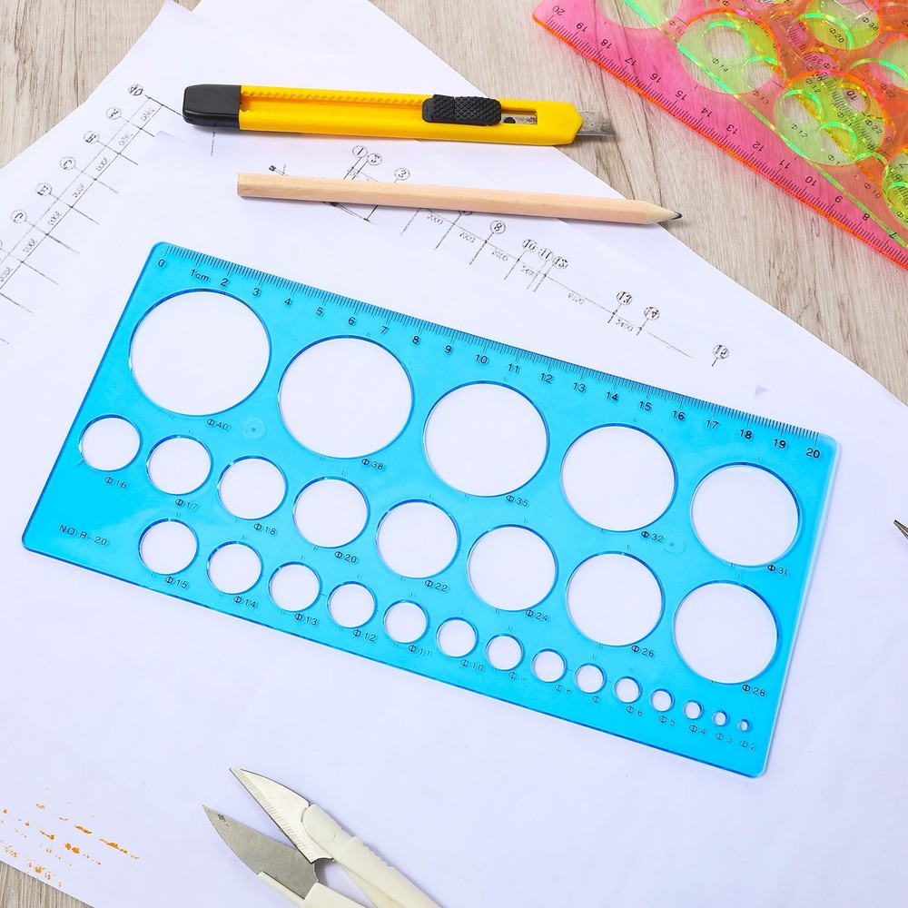 Template Plastic Circle Stencil Multi-Function for Office School Drawing Supply