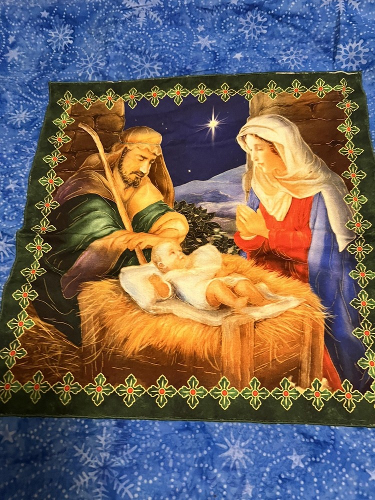 2 Christmas Nativity Pillowcases Standard Size