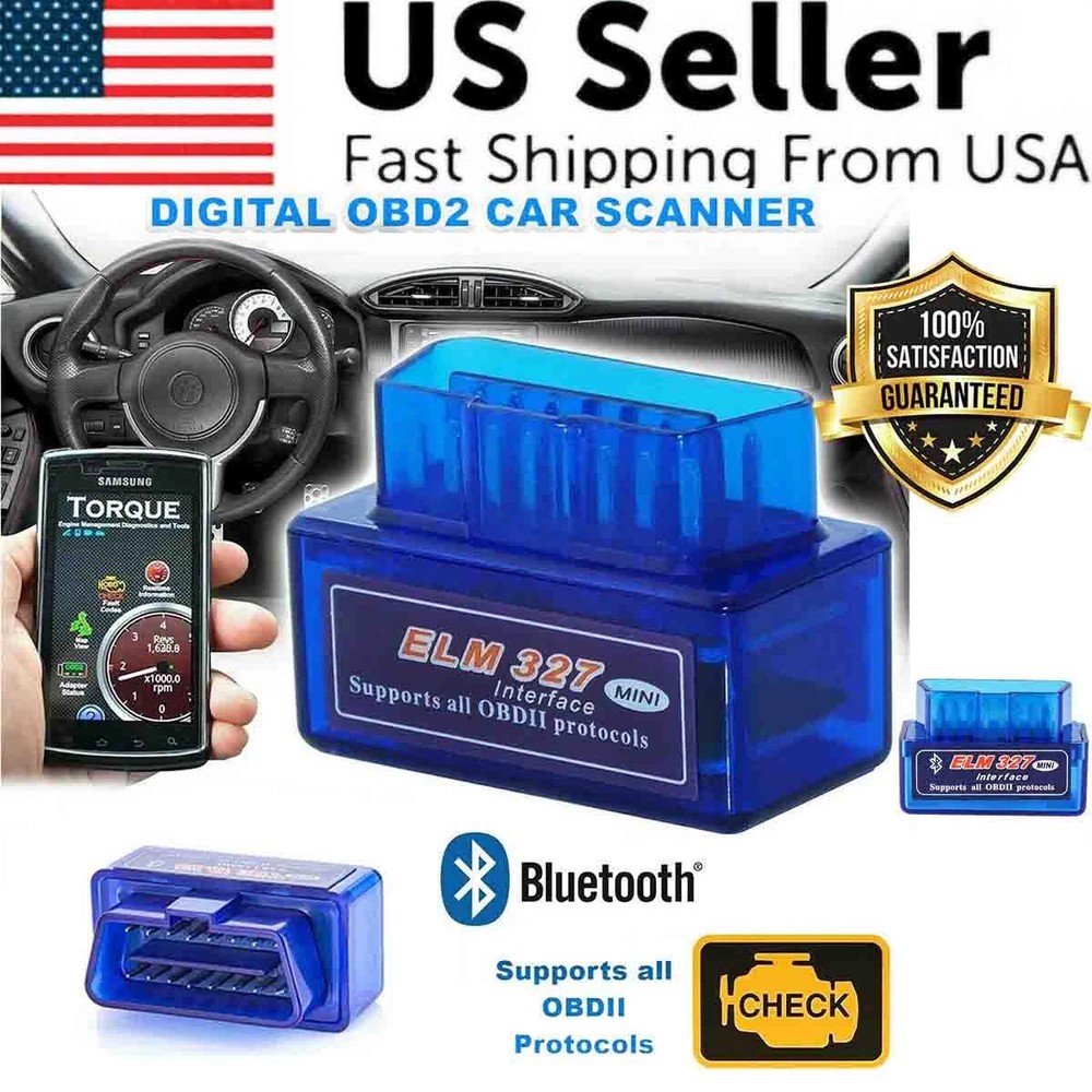 ELM327 Torque_Pro Bluetooth OBD2 OBDII Adapter Car Bluetooth Scanner Code Reader