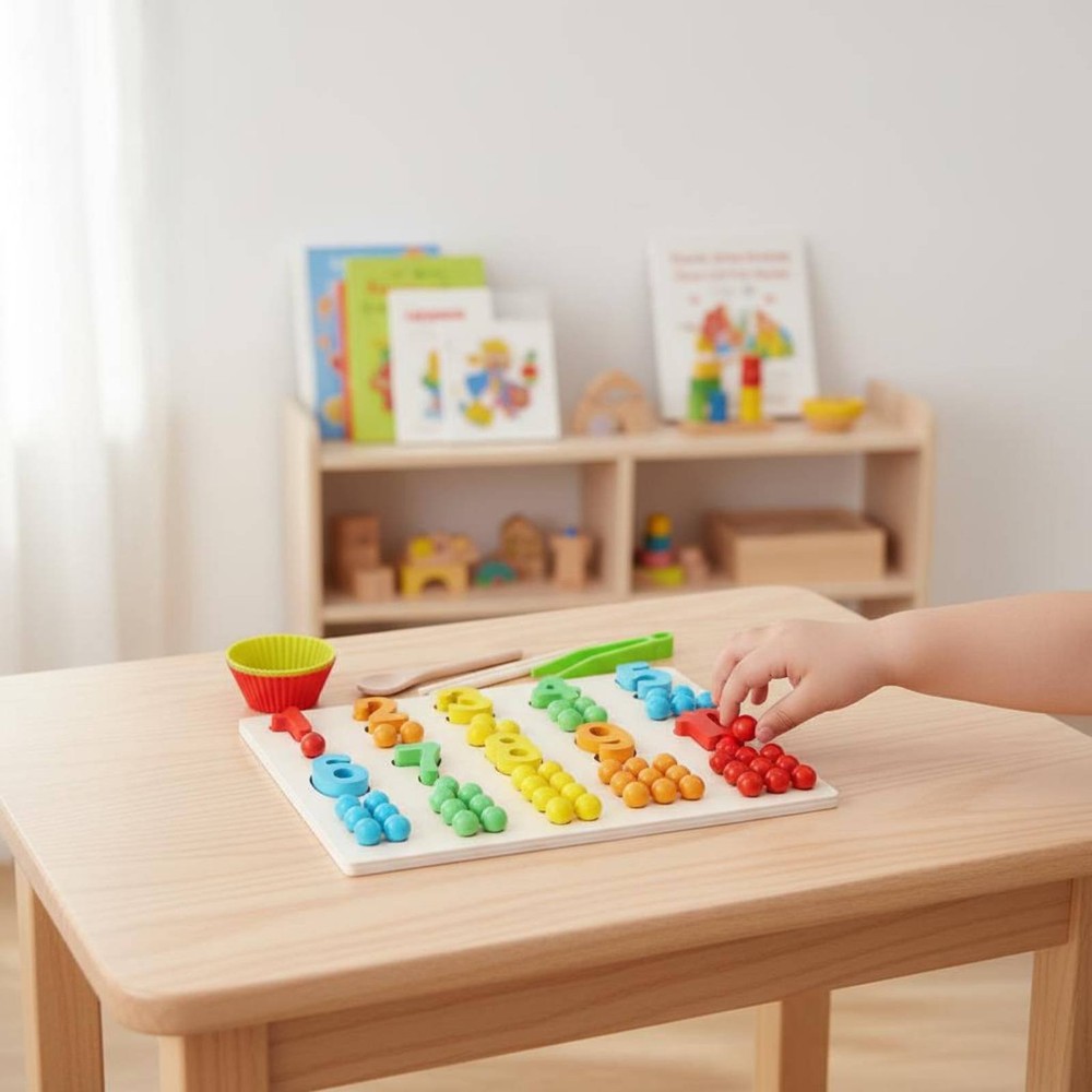 Bead Counting Board Early Learning Color Sorting Toy for Classroom,