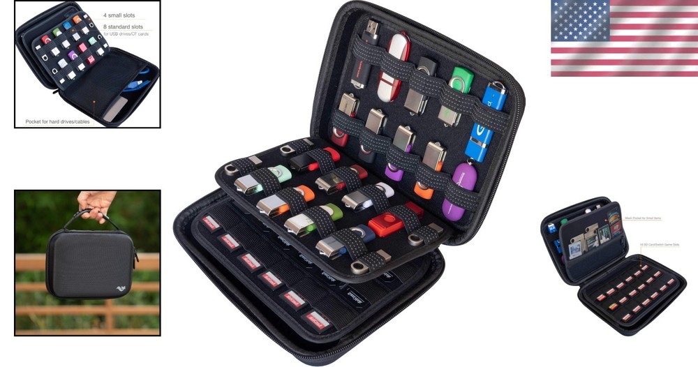 Storage Organizer Case for USB Drives & SD Cards