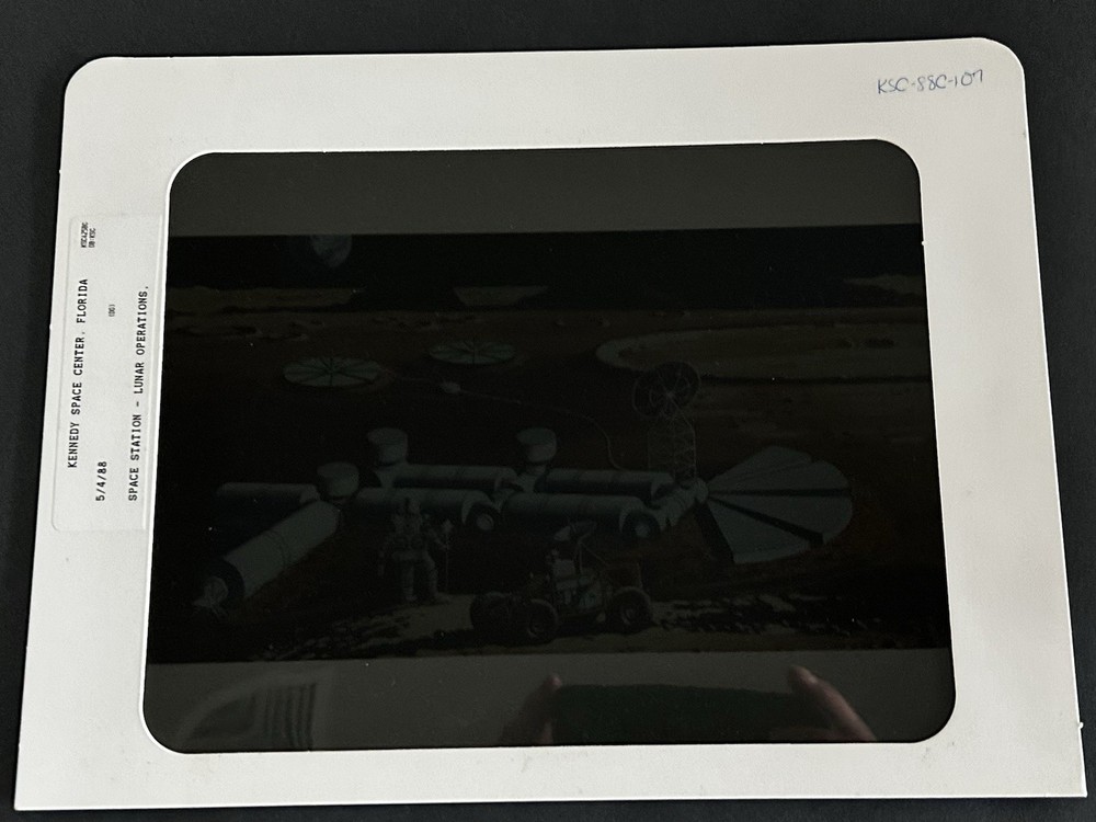 1988 NASA KSC Space Station Lunar Operations Concept Presentation Transparency