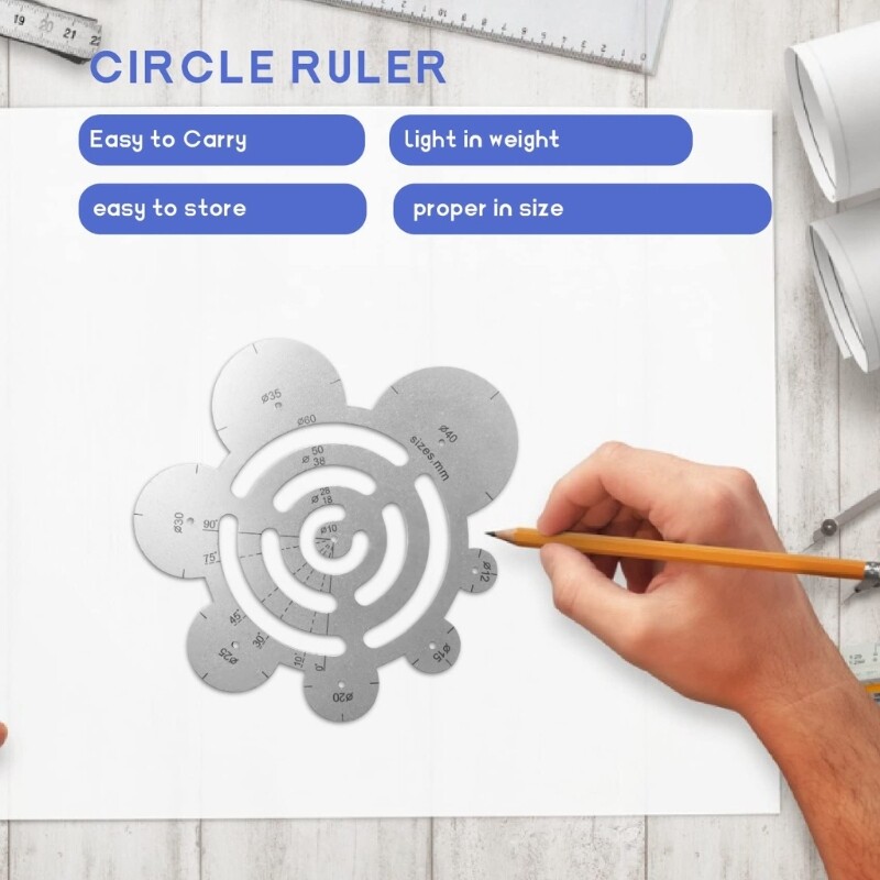 Round Ruler Template Tool Leathers Corner Cutting Ruler