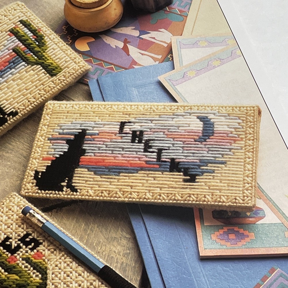 Southwest Set Notepad & Tissue & Checkbook Holder Annie's Plastic Canvas Pattern