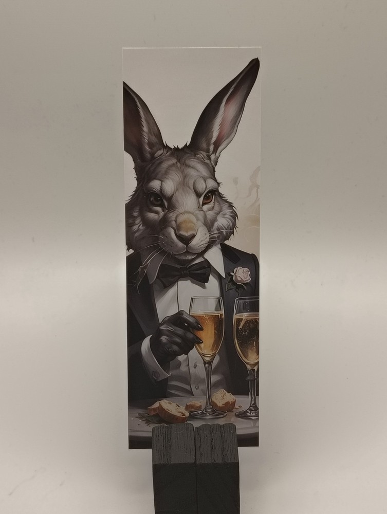 A Midnight Toast Bunny Bookmark