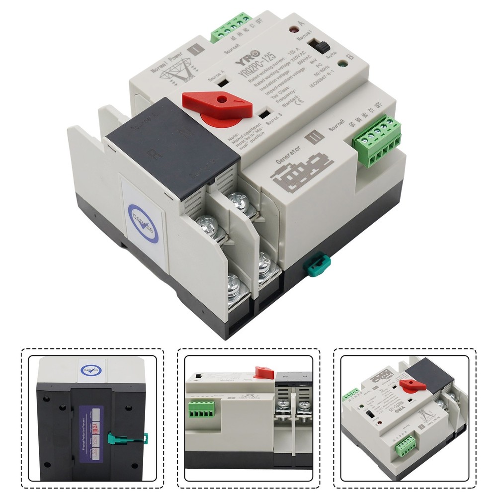 AC 220V Transfer Switch Kit,Transfer Switch Changeover Switch 125A 50/60Hz