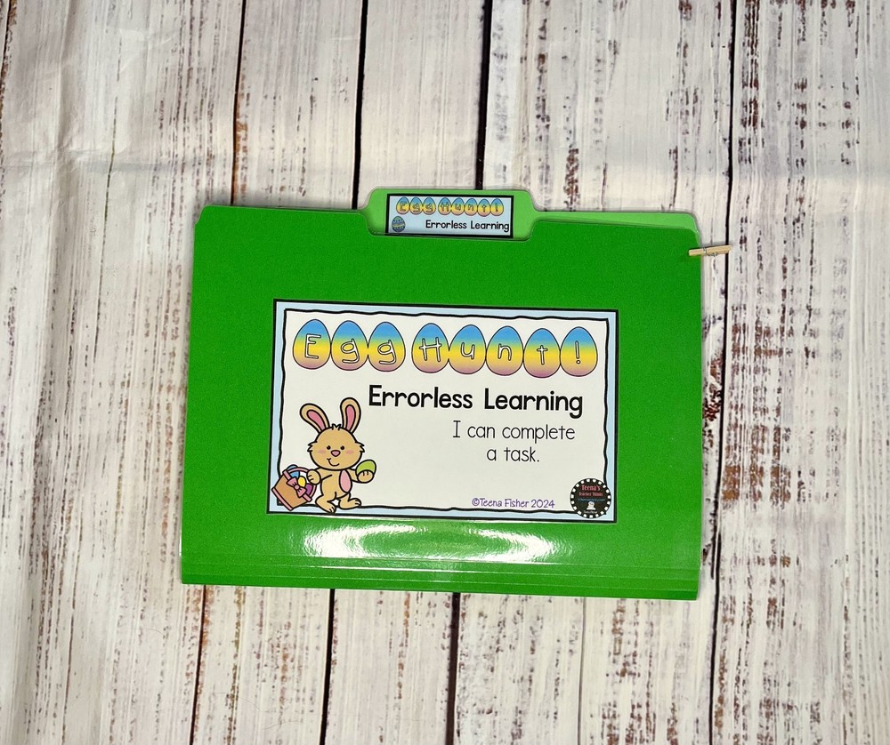 Errorless Learning File Folder Game Egg Hunt Special Education Easter Task Bag