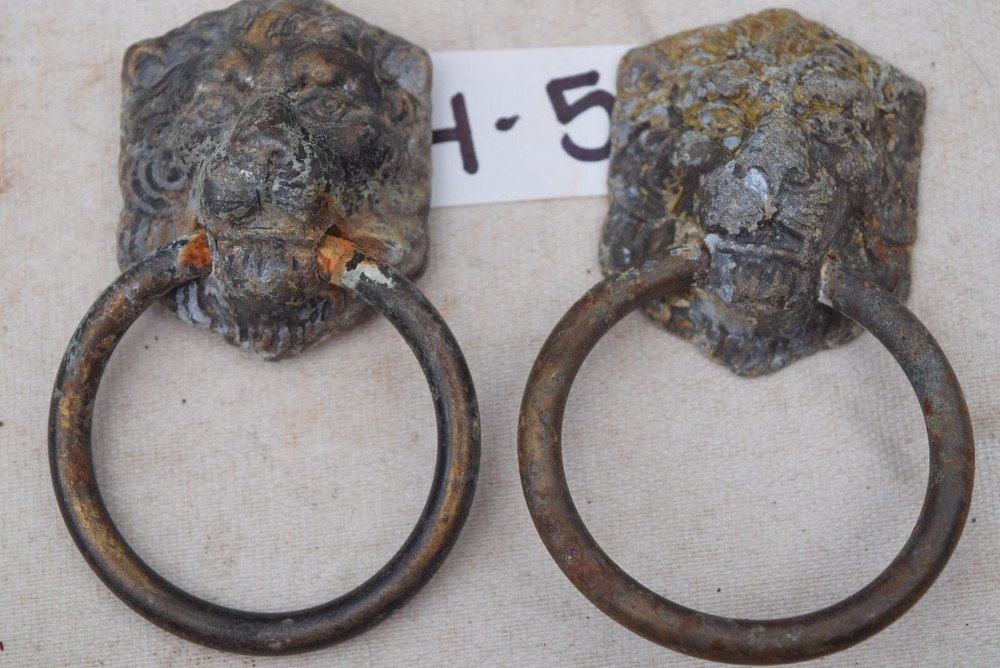 SALVAGED Single Post HARDWARE Vintage & Antique Cabinet/Drawer DROP RING PULL(S)