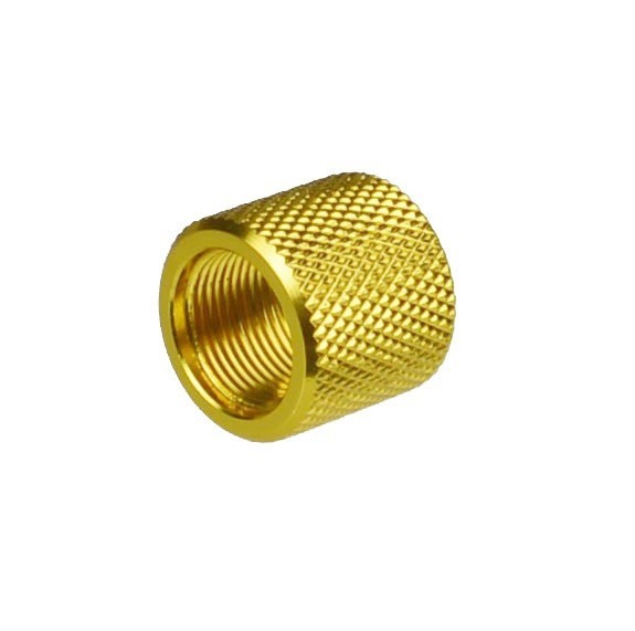 2 PC Gold 1/2x28 TPI Thread Protector Thin Type F Hand Gun & Rifle Application