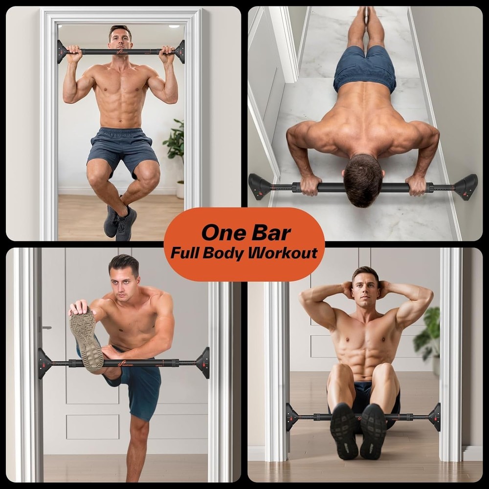 Multi-Functional Pull Up Bar - Adjustable 29.5-37'', Max 440lbs, Ideal Home Gym