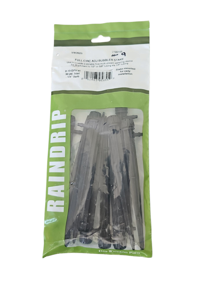 Raindrip Full Circle Adjustable Bubbler Stakes, 5" Stake, 9 Count
