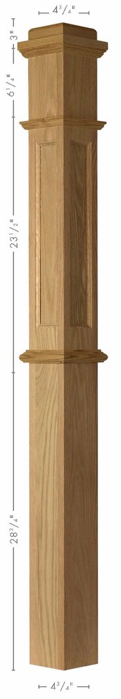 AFP-4375 Poplar Actual Flat Panel Box Newel Post