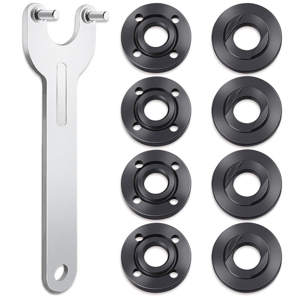 9PCS Angle Grinder Nut Flange Wrench, Premium Black