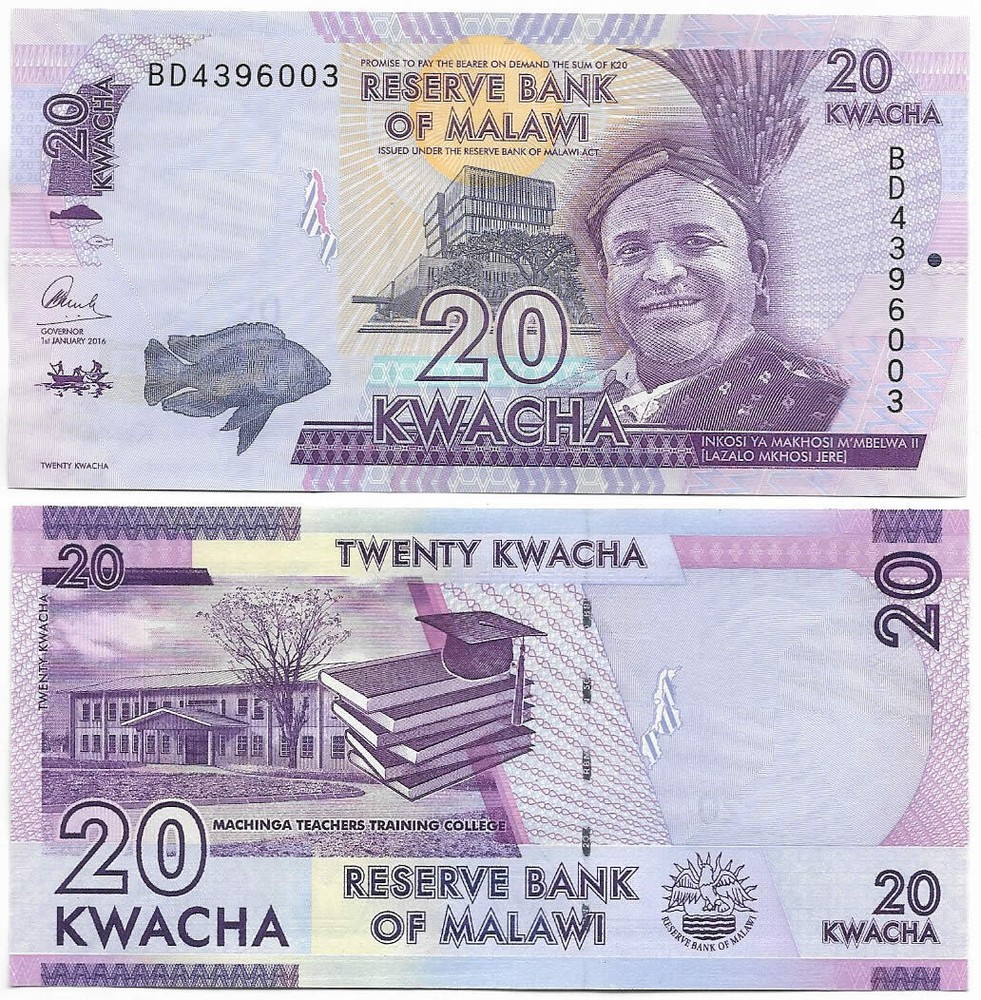 Malawi 20 Kwacha 2016 Banknote UNC P63c