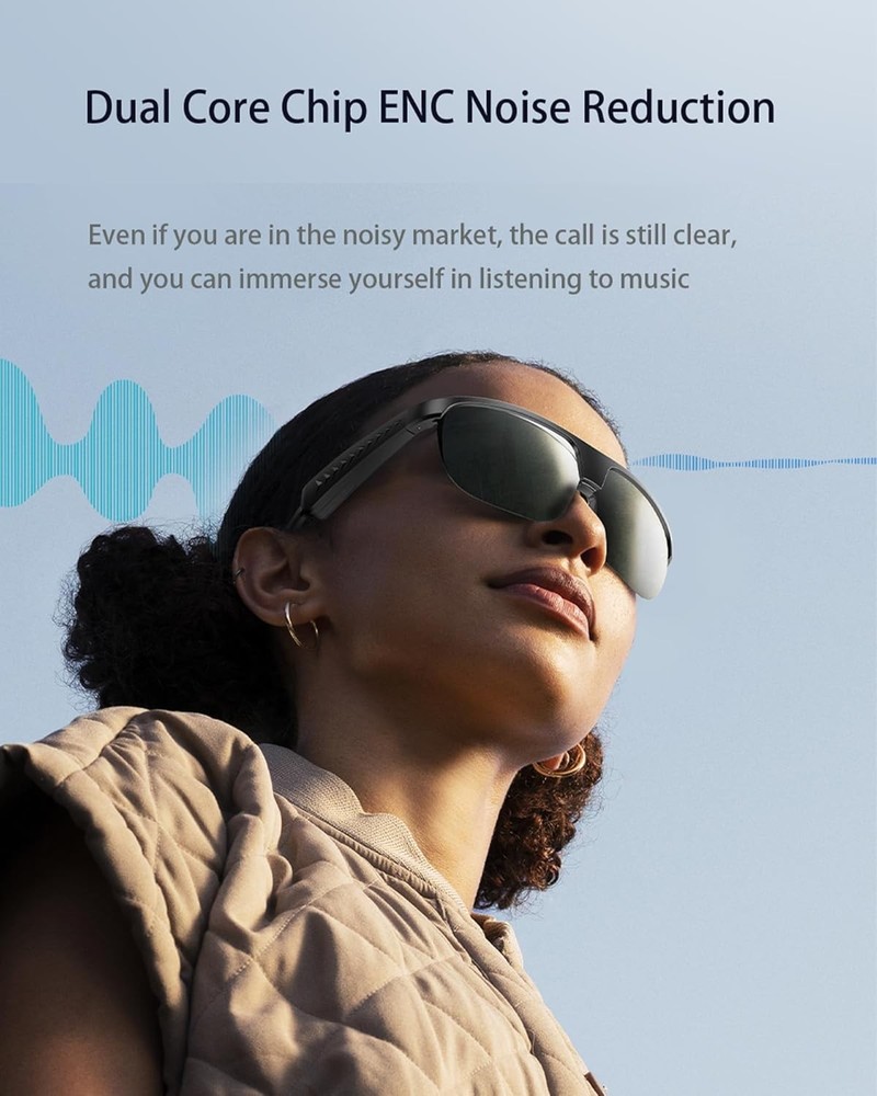 Coucur Bluetooth Glasses with Bluetooth Speaker-No Camera Smart Glasses UV Prote