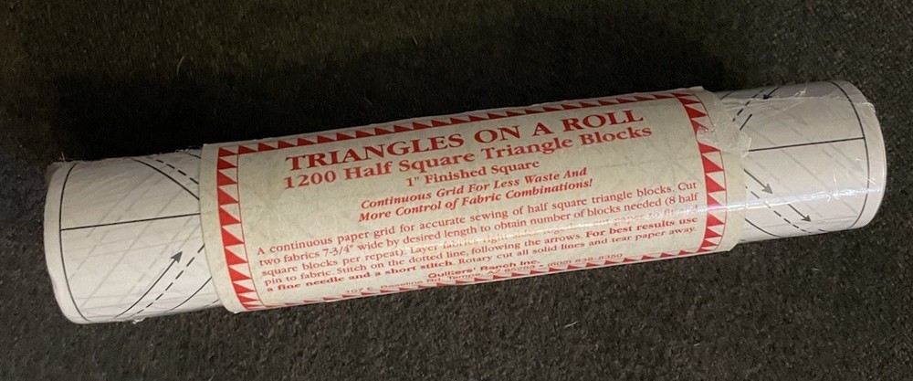 NEW Triangles On A Roll - 1” Finished Square - 1200 Half Square Triangle Blocks