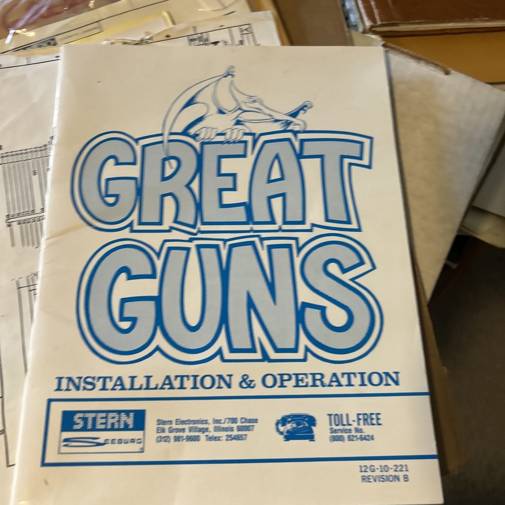 Great Guns Stern Set Arcade Game manual
