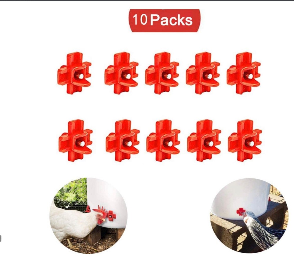 10 Horizontal Side Mount Chicken Nipples Water Automatic Poultry