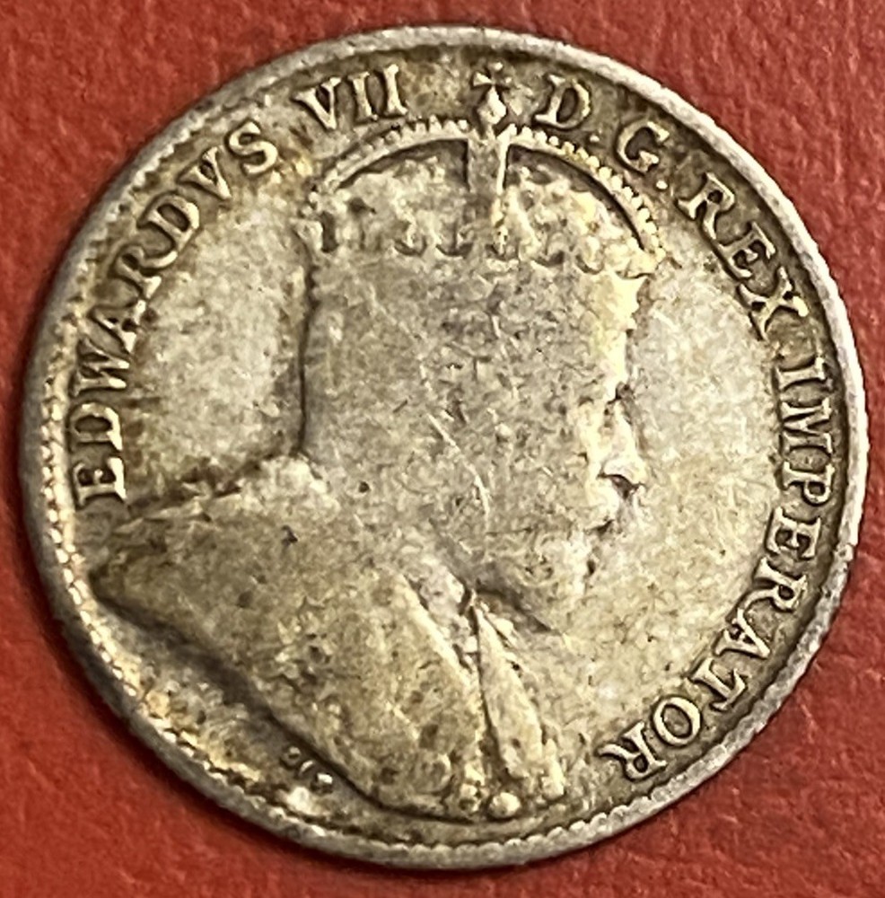 Canada 🇨🇦 1907 Silver Edward VII 5 Cent Coin .925