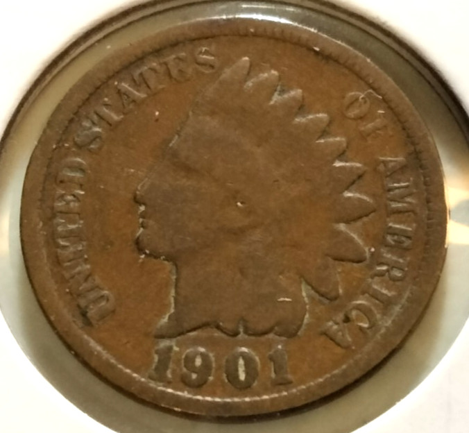 1901  Indian Head Cent -KM#90A  - (IN#17004)